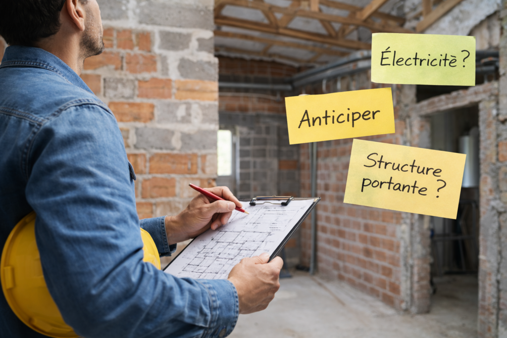 Maitre d'œuvre qui analyse les problématique d'un appartement à rénover à Bordeaux